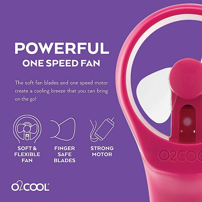 slide 3 of 6, O2COOL Elite Handheld Misting Fans - Pink, 2 ct