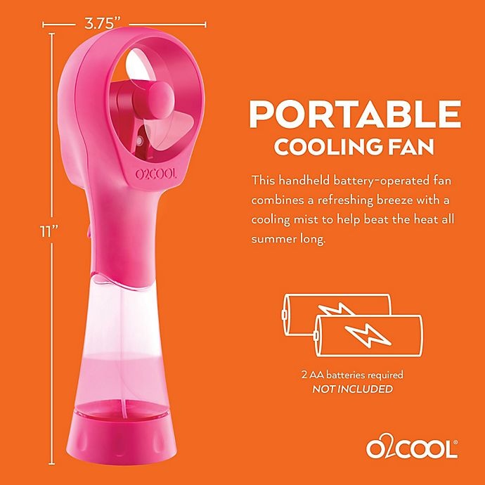 slide 4 of 6, O2COOL Elite Handheld Misting Fans - Pink, 2 ct