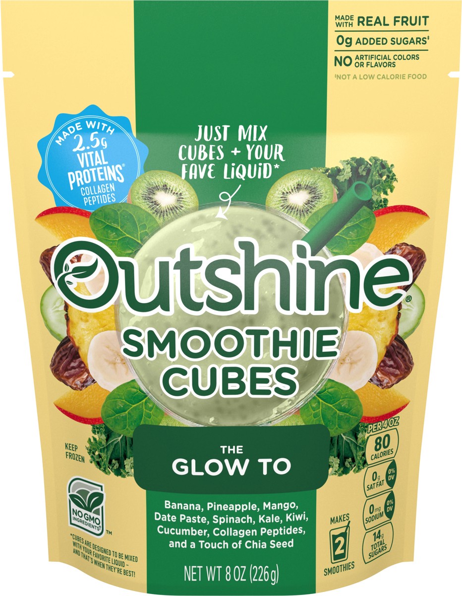 slide 4 of 6, Outshine Smoothie Cubes Green 6 Pack of 8 Ounce Packs, 8 oz