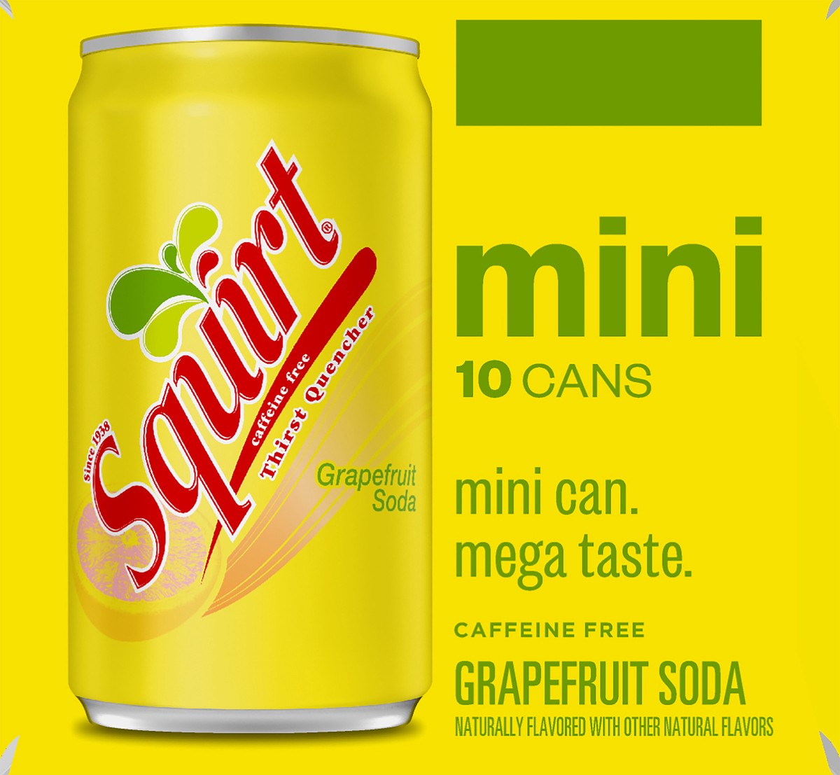 slide 7 of 7, Squirt Mini Caffeine Free Grapefruit Soda 10-1.75 fl oz Cans, 10 ct