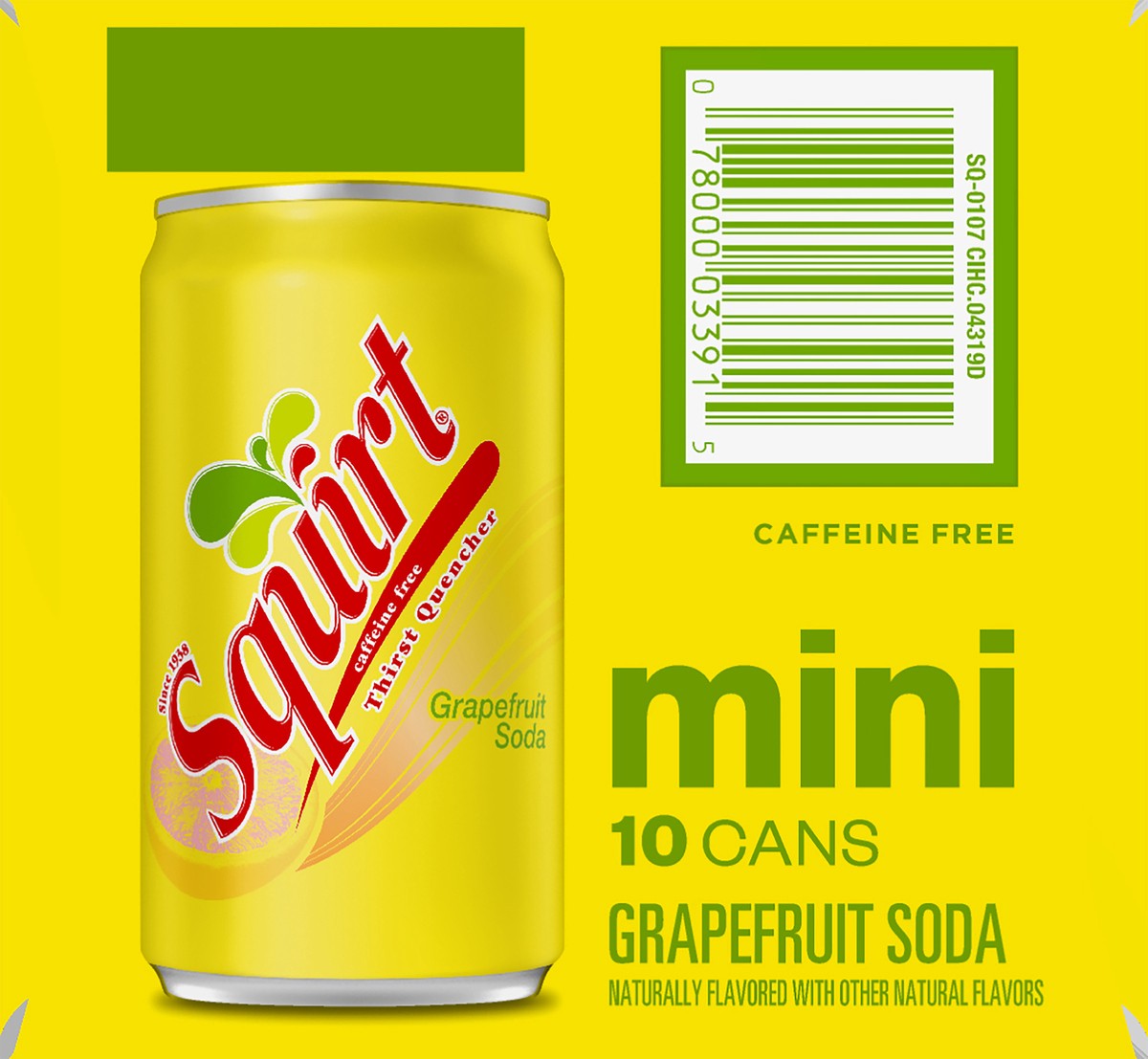 slide 6 of 7, Squirt Mini Caffeine Free Grapefruit Soda 10-1.75 fl oz Cans, 10 ct