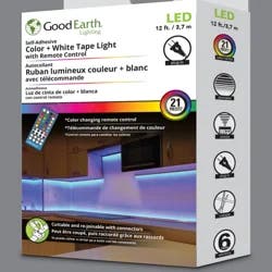 Good Earth Lighting RGB + White 144-in Plug-in LED Under Cabinet Tape Light with Remote
