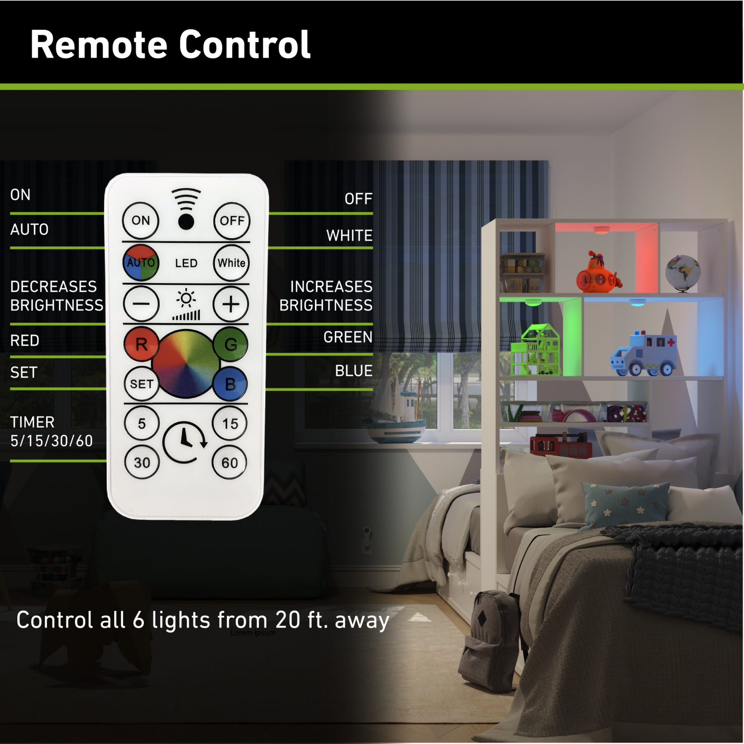 slide 2 of 5, Ecolight 6 Pack Puck RGB Kit, 6 ct