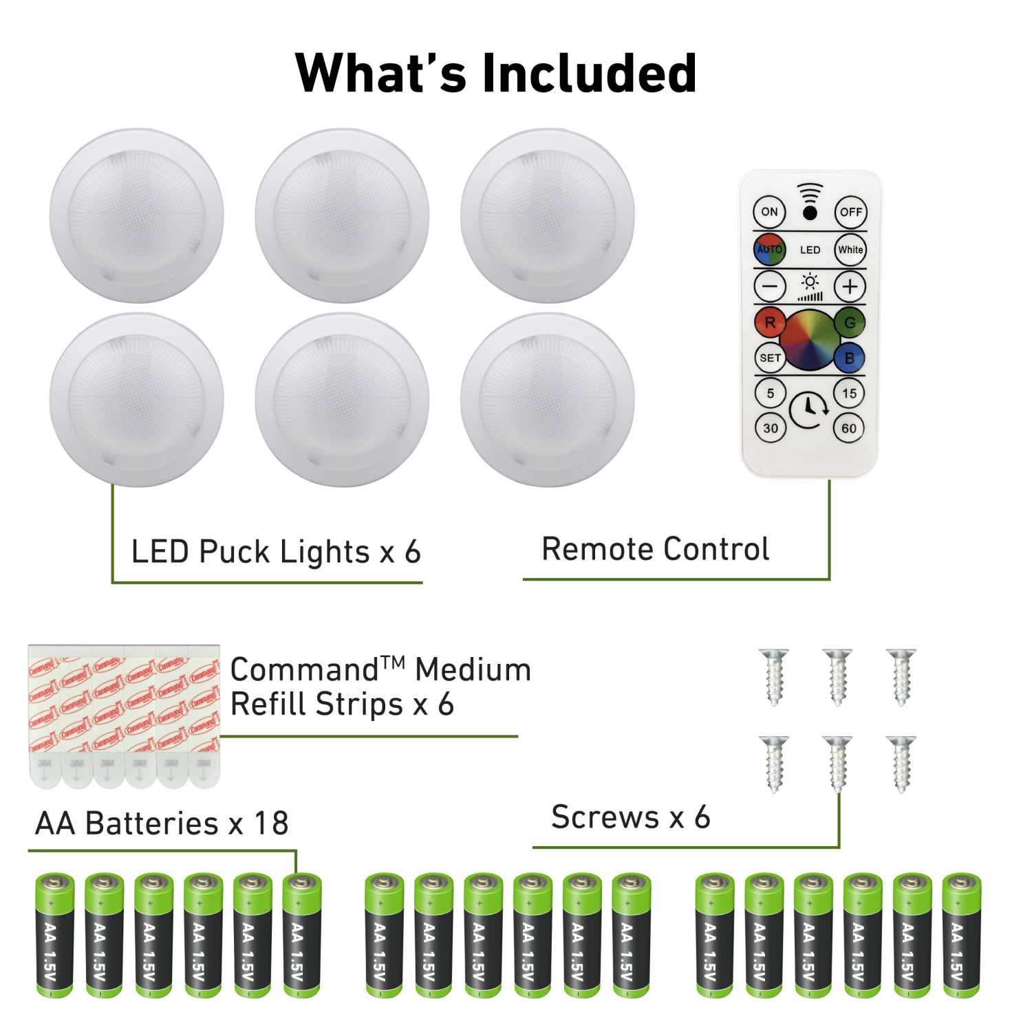 slide 3 of 5, Ecolight 6 Pack Puck RGB Kit, 6 ct