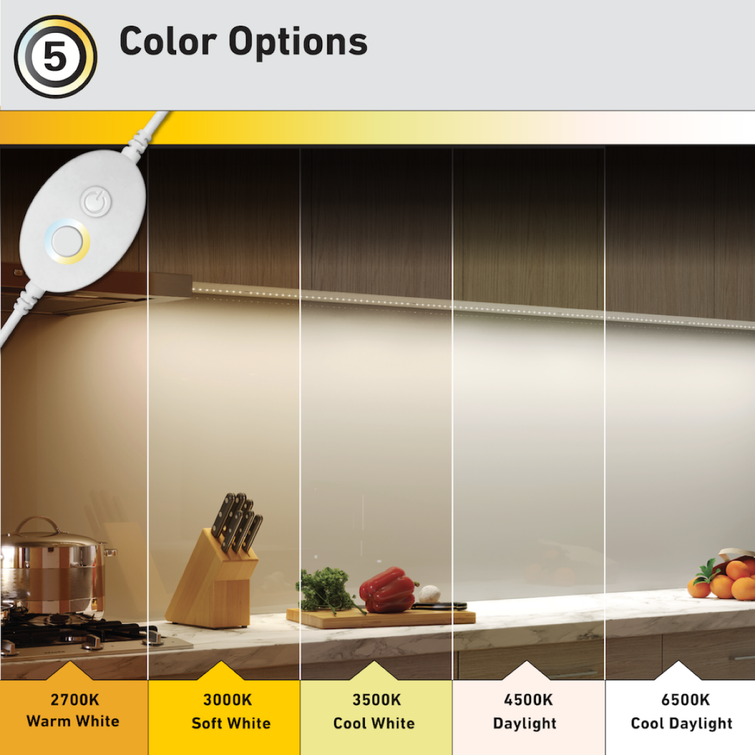 slide 3 of 5, Good Earth Lighting 6 Foot CCT Tape Light, 6 ft