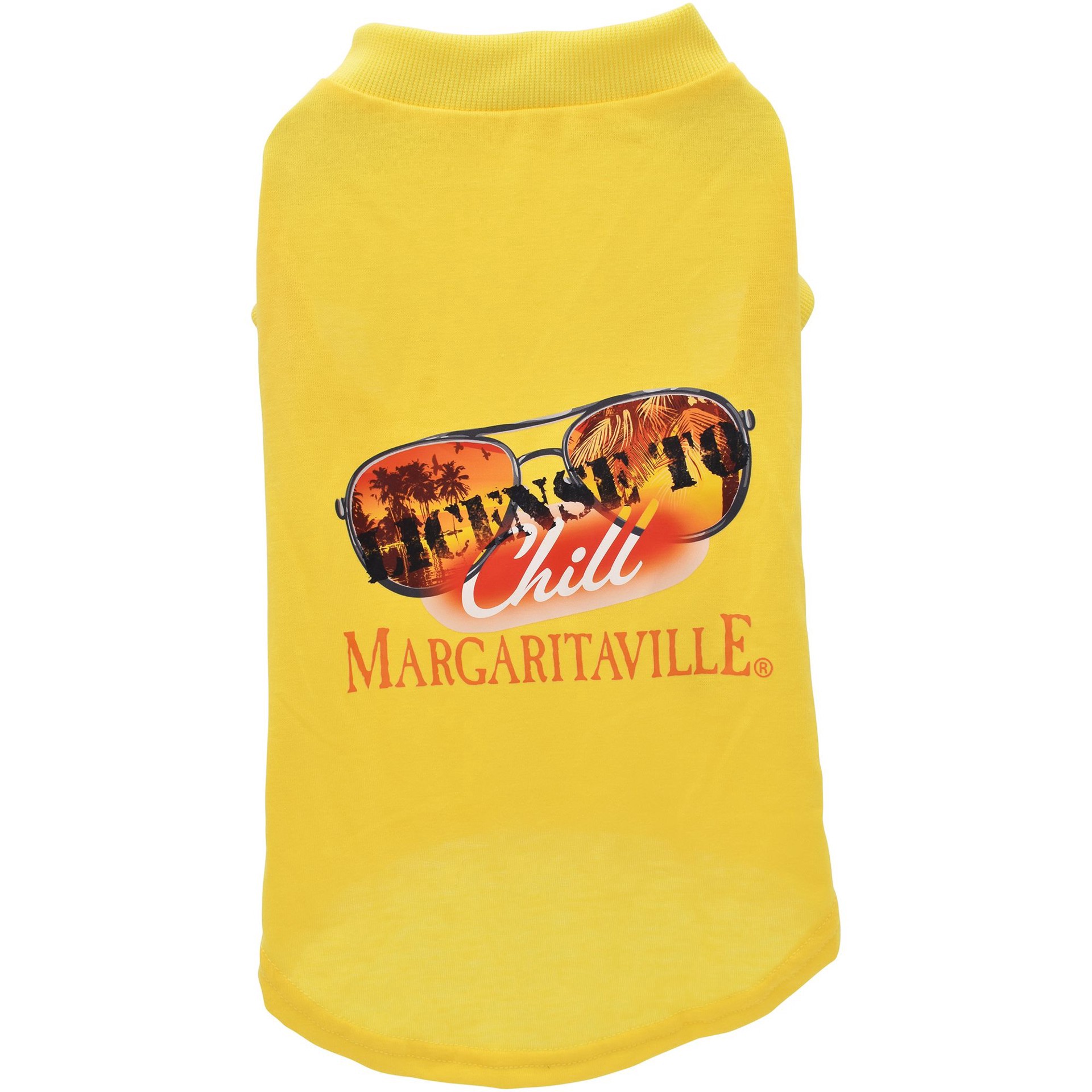 slide 1 of 1, Multipet Yellow Margaritaville License to Chill Dog Tee, SM