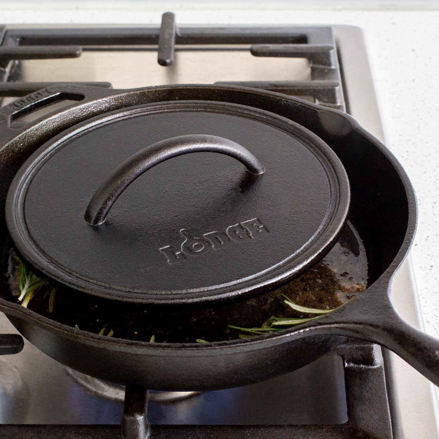 slide 2 of 2, Lodge Cast Iron Seasoned Grill Press 1 ea, 1 ct