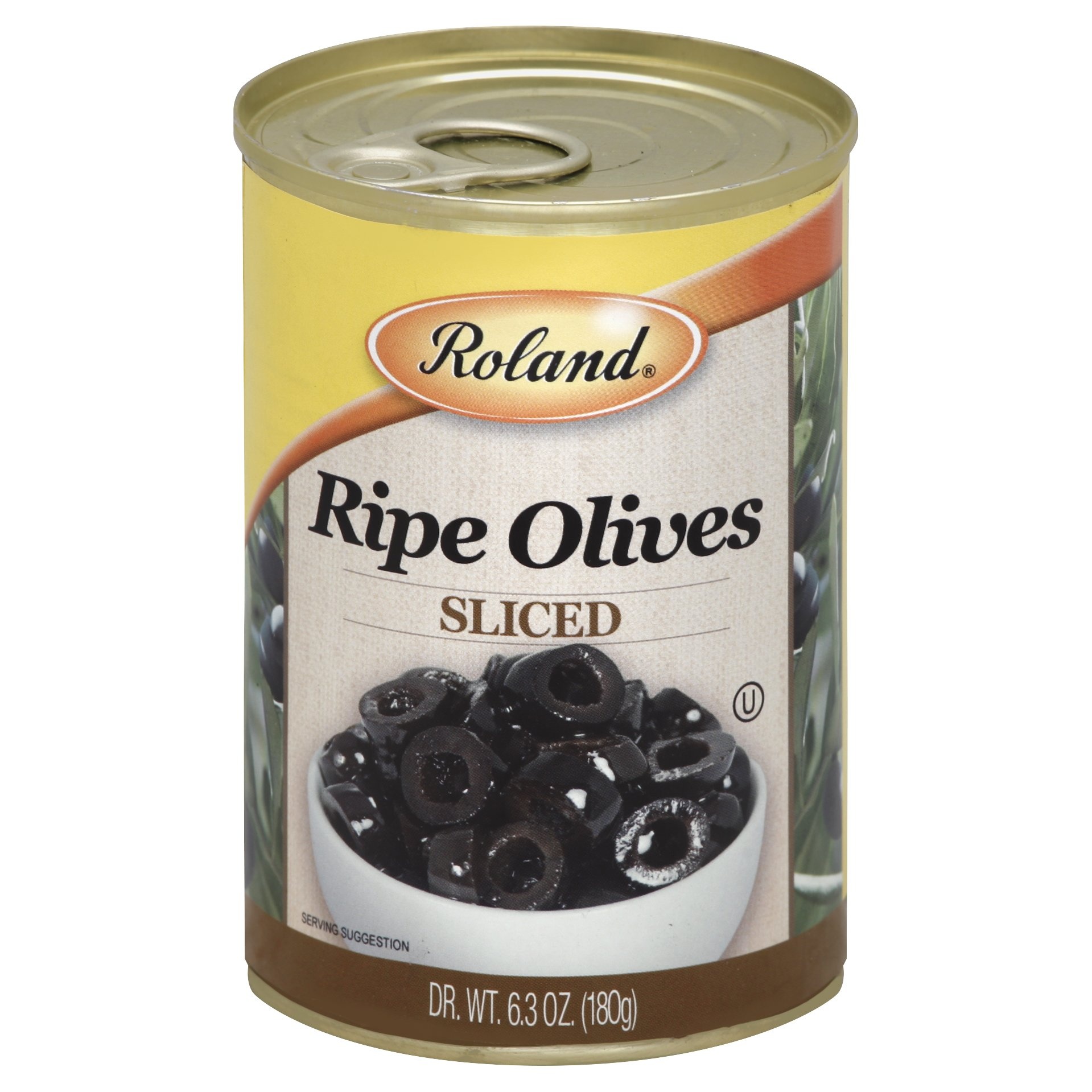slide 1 of 1, Roland Sliced Black Olives, 6.3 oz