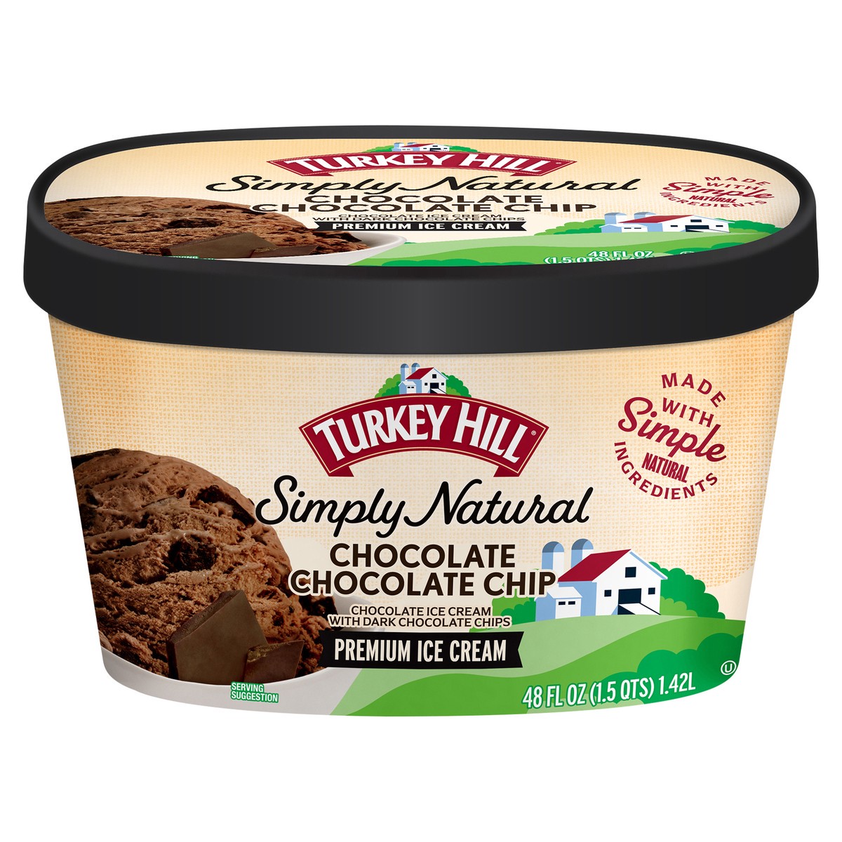 slide 1 of 10, Turkey Hill Chocolate Chocolate Chip, 48 fl oz