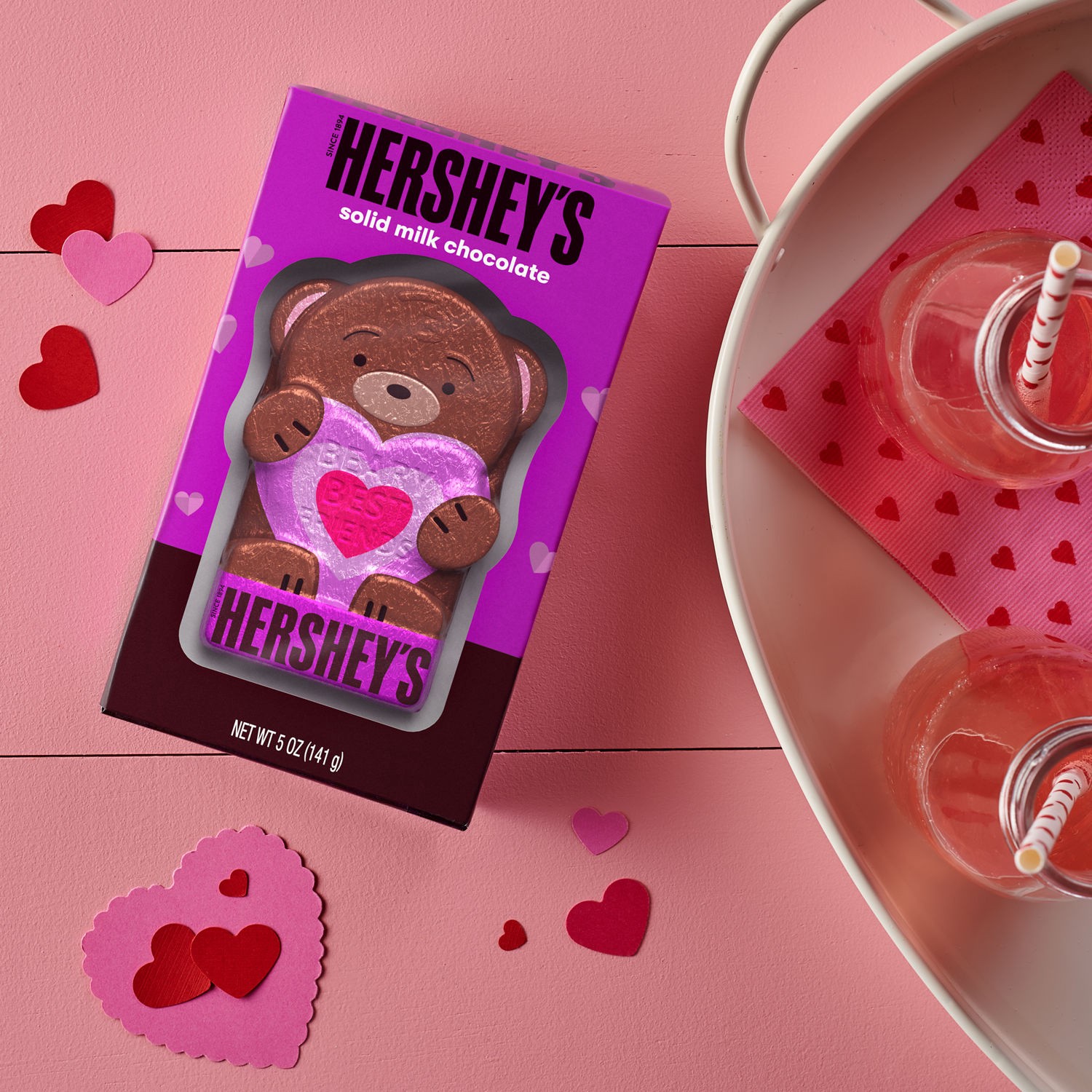 slide 2 of 4, Hershey's Beary Best Friends Milk Chocolate Candy, Valentine's Day, 5 oz, Gift Box, 5 oz