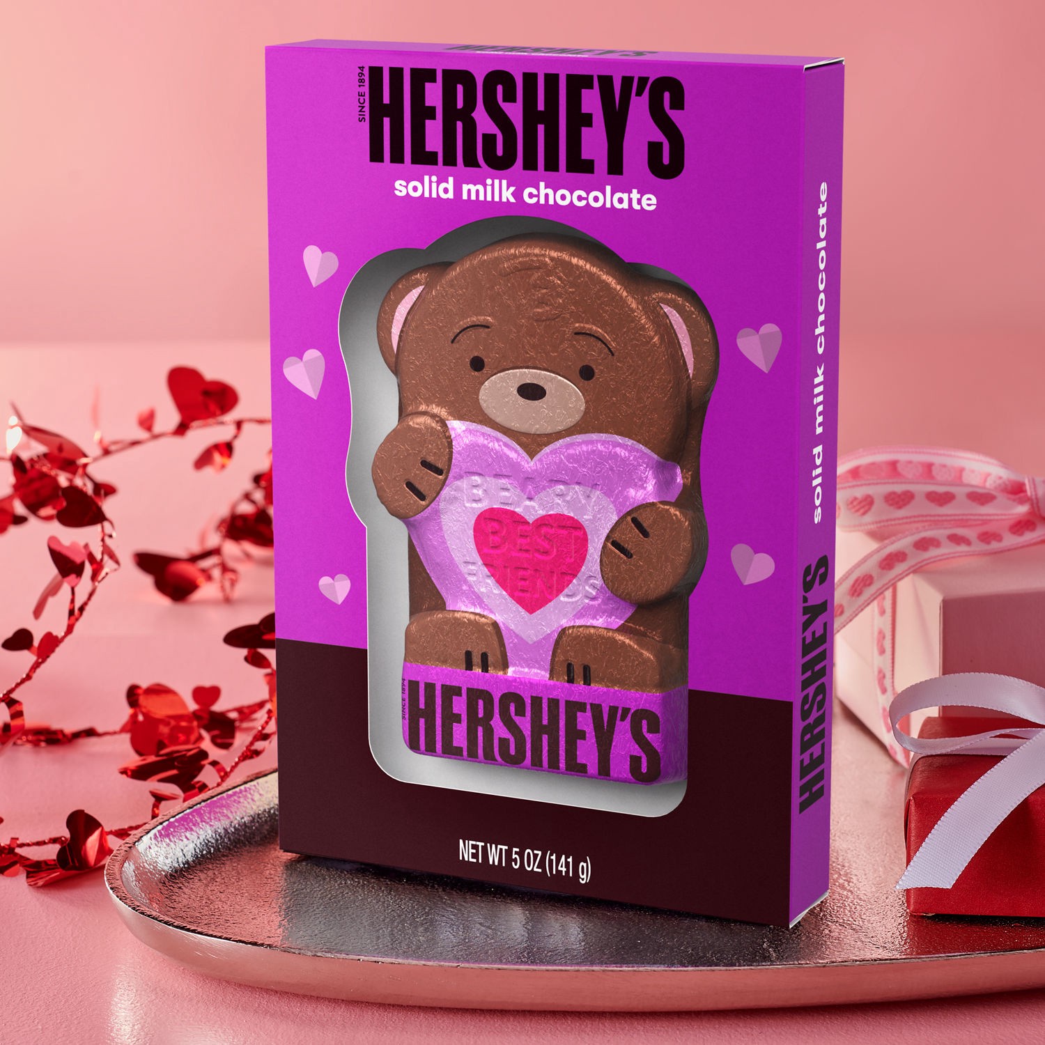 slide 4 of 4, Hershey's Beary Best Friends Milk Chocolate Candy, Valentine's Day, 5 oz, Gift Box, 5 oz