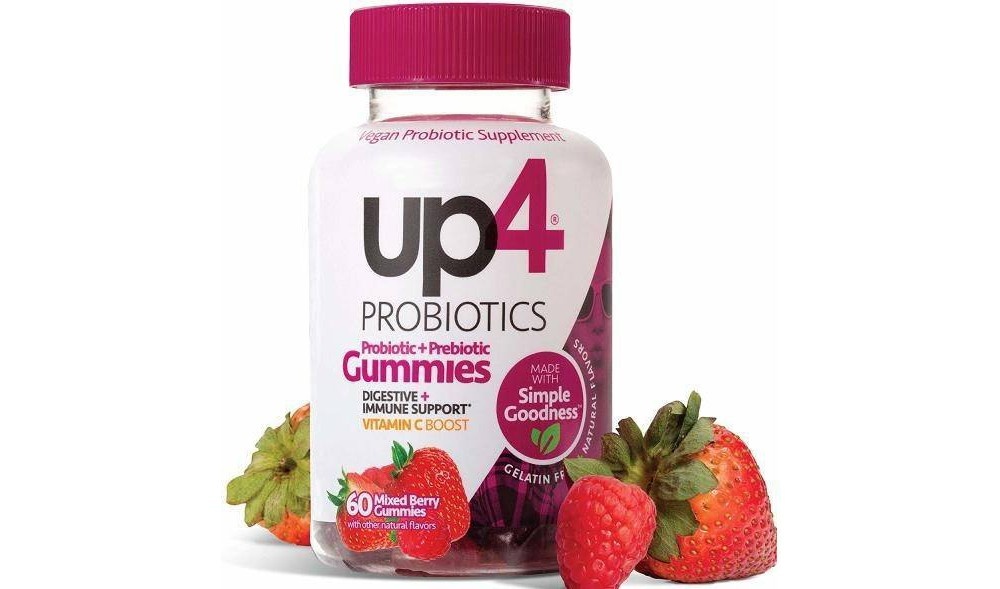 slide 4 of 4, UP4 Probiotics UP4 Probiotic + Prebiotic Vegan Gummies - Mixed Berry - 60ct, 60 ct