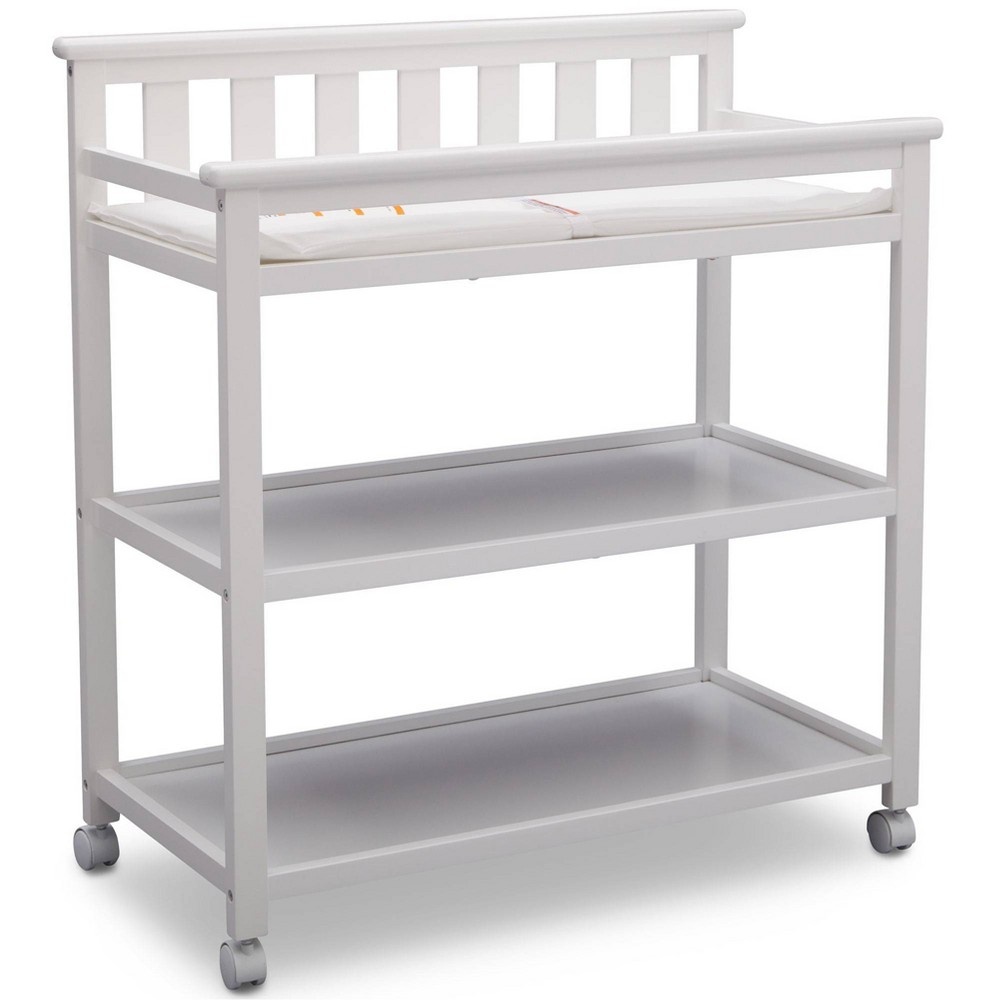 slide 5 of 7, Delta Children Adley Changing Table with Casters - Bianca White, 1 ct