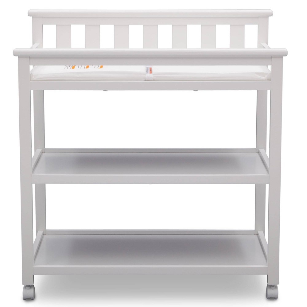 slide 6 of 7, Delta Children Adley Changing Table with Casters - Bianca White, 1 ct