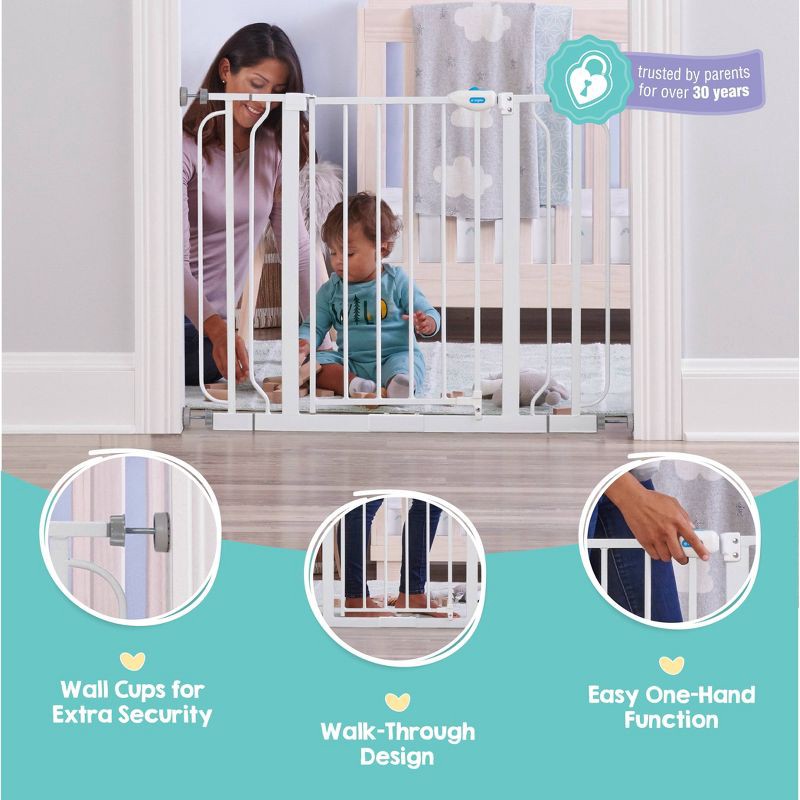 slide 4 of 5, Regalo Wall Safe Extra Wide Walk Through Safety Baby Gate 29"-41.5" - White, 1 ct