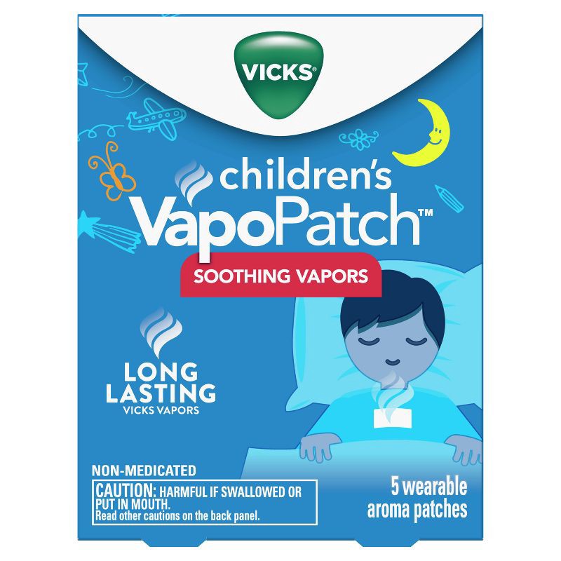 slide 5 of 9, Vicks Children's VapoPatch with Long Lasting Soothing Vapors - Menthol - 5ct, 5 ct