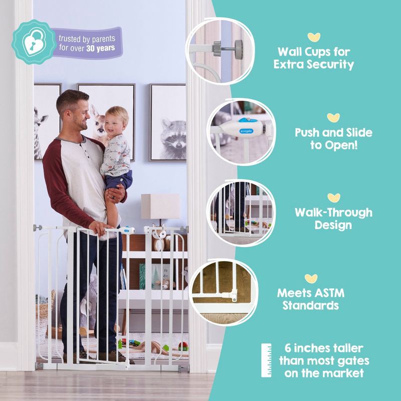 slide 7 of 9, Regalo Wall Safe Extra Tall Walk Through Safety Gate, 1 ct