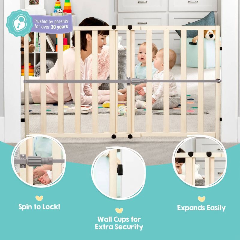 slide 5 of 7, Regalo Wooden Expandable Safety Gate, 1 ct