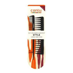 Cantu Style Carbon Fiber Combs - 2ct: Styling Comb For Curly, Thick Hair