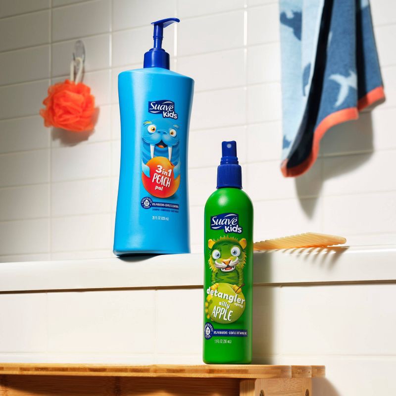 slide 8 of 10, Suave Kids Detangler Spray For Tear-Free Styling Silly Apple - 10 fl oz, 10 fl oz
