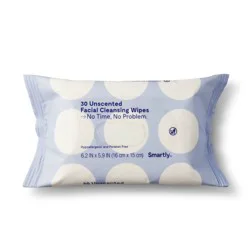Unscented Facial Cleansing Wipes - 30ct - Smartly™