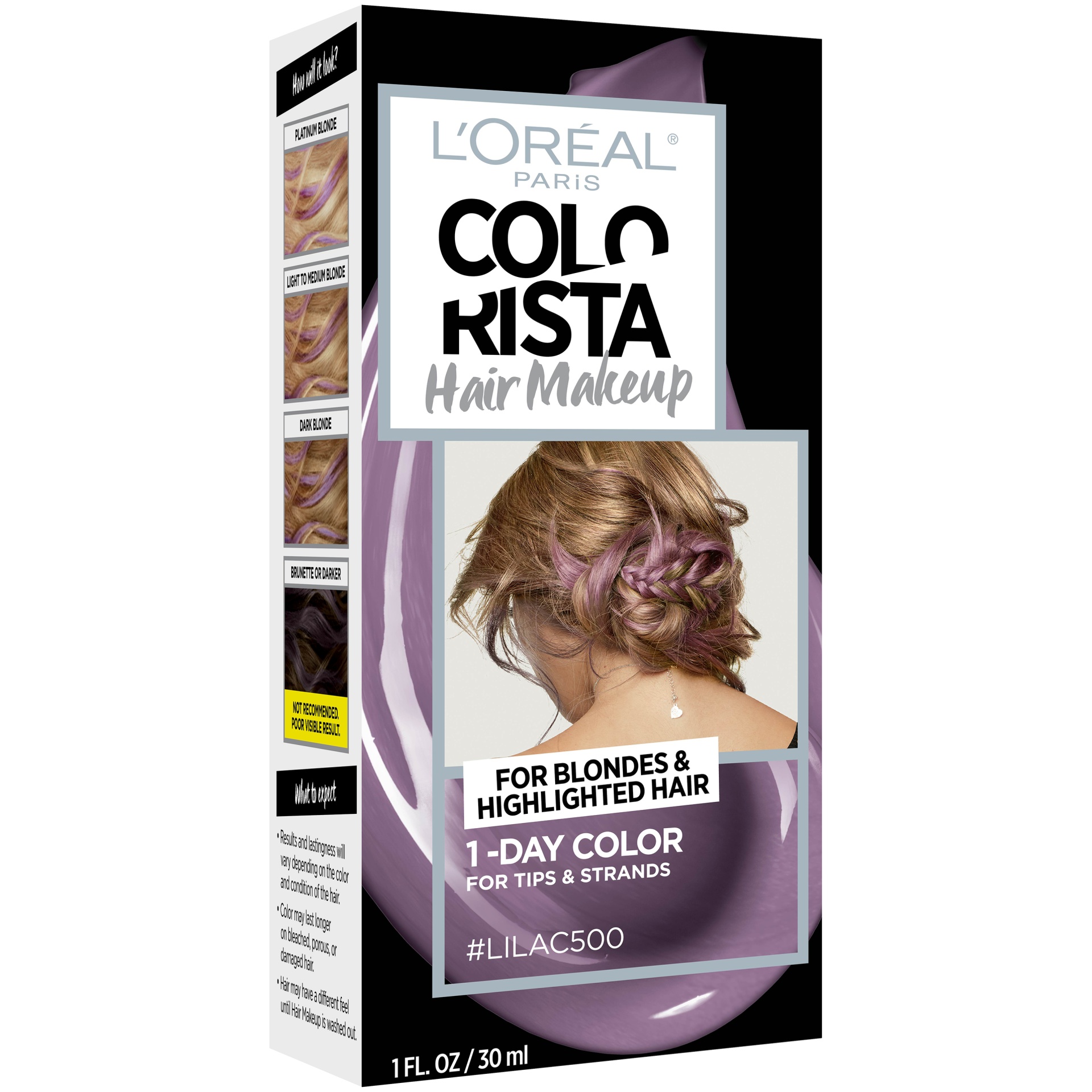 slide 2 of 7, L'Oréal Paris Colorista Hair Makeup Hair Color For Blondes - Lilac 500, 1 fl oz