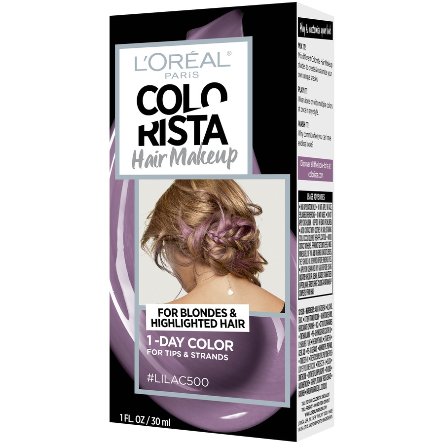 slide 3 of 7, L'Oréal Paris Colorista Hair Makeup Hair Color For Blondes - Lilac 500, 1 fl oz