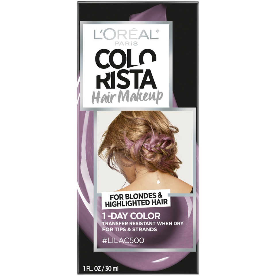 slide 1 of 7, L'Oréal Paris Colorista Hair Makeup Hair Color For Blondes - Lilac 500, 1 fl oz