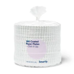 Coated Disposable Paper Plates - 9"- 300ct - Smartly™