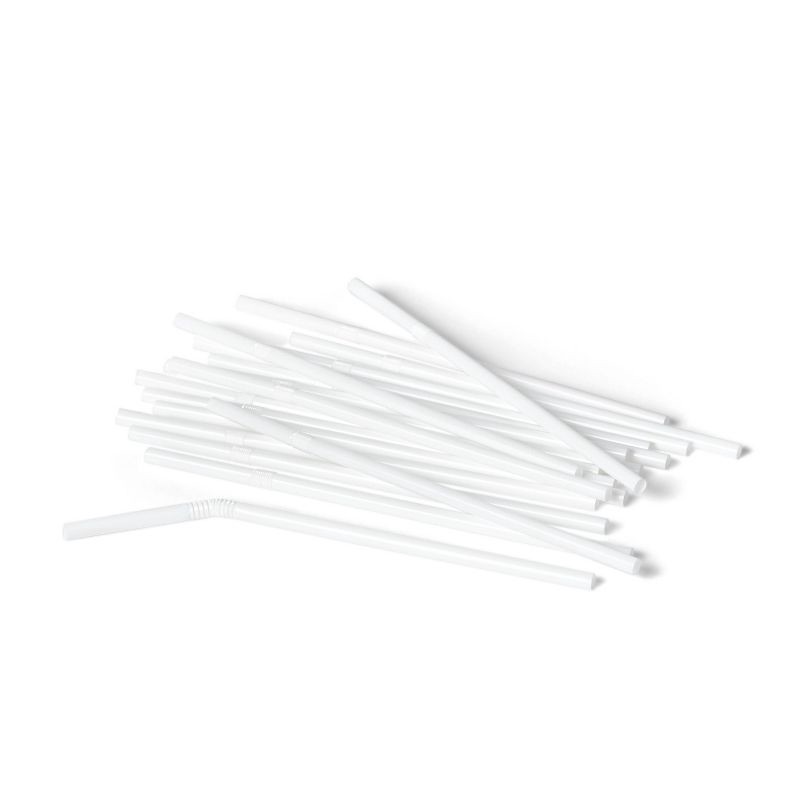 slide 3 of 3, Plastic Straws Disposable Tableware - 100ct - Smartly™, 100 ct