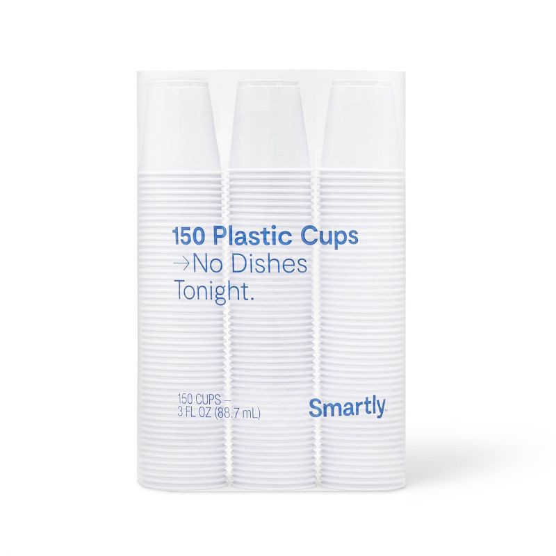 slide 1 of 3, White Disposable Cup - 3 fl oz - 150ct - Smartly™, 150 ct; 3 fl oz