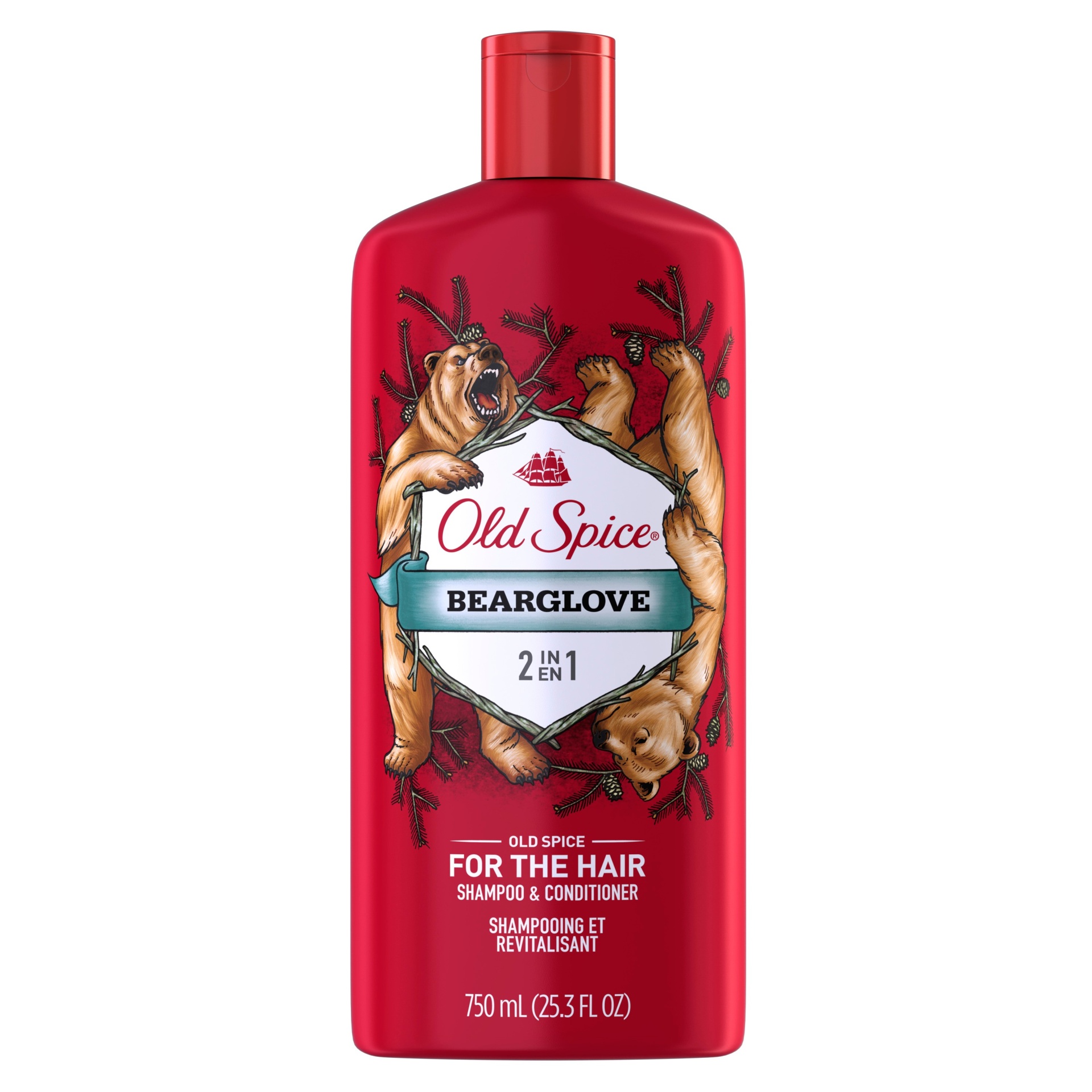 slide 1 of 4, Old Spice Bearglove 2-in-1 Shampoo & Conditioner, 25.3 fl oz