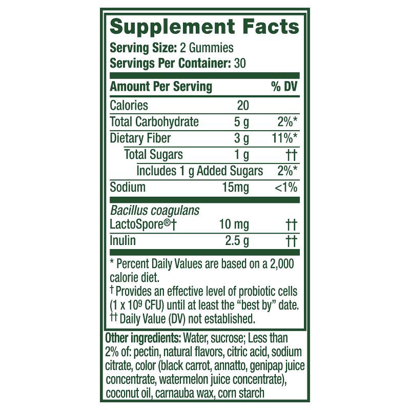 slide 4 of 11, Align DualBiotic Prebiotic & Probiotic Daily Supplement Gummies - Natural Fruit - 60ct, 60 ct