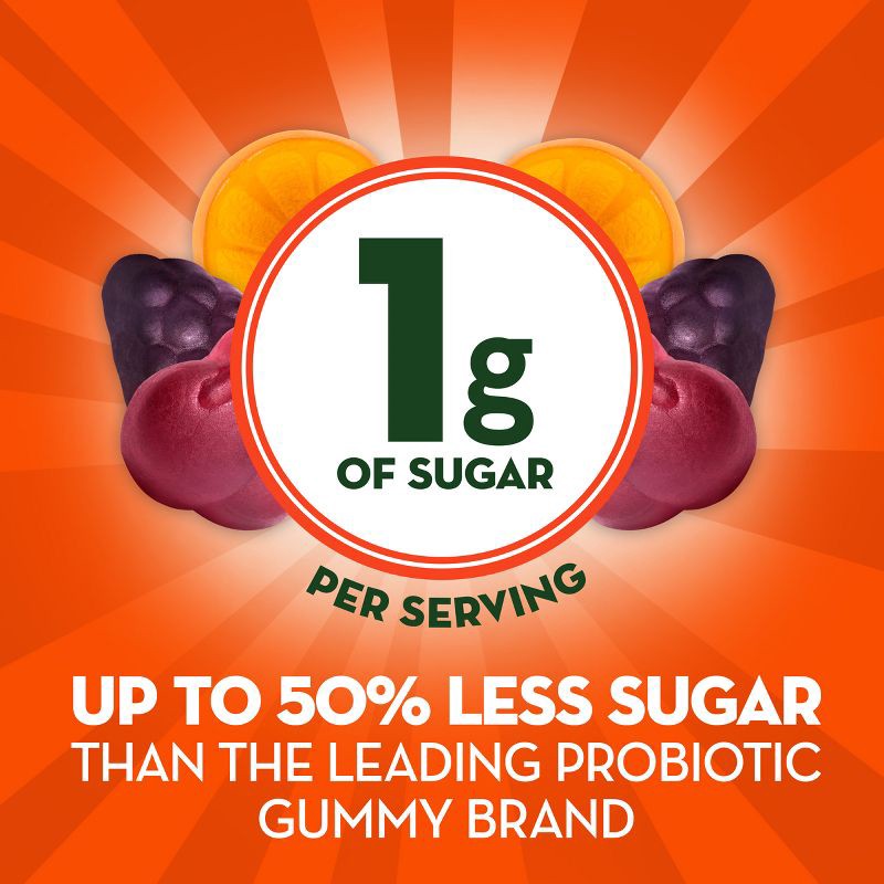 slide 3 of 11, Align DualBiotic Prebiotic & Probiotic Daily Supplement Gummies - Natural Fruit - 60ct, 60 ct