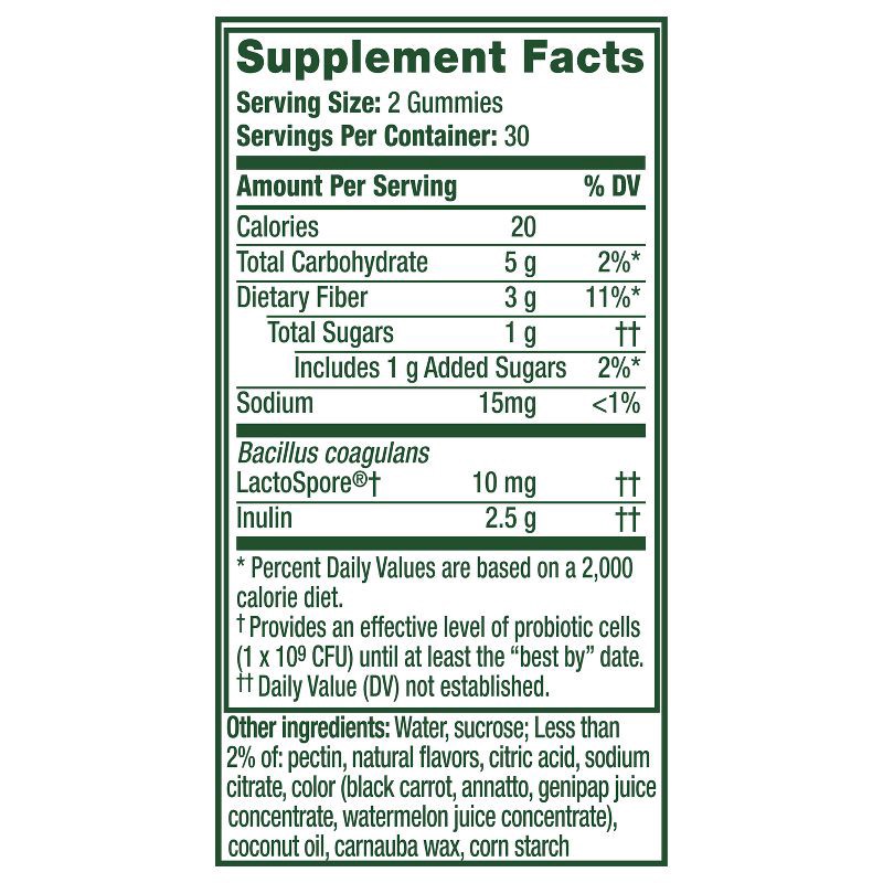 slide 10 of 11, Align DualBiotic Prebiotic & Probiotic Daily Supplement Gummies - Natural Fruit - 60ct, 60 ct