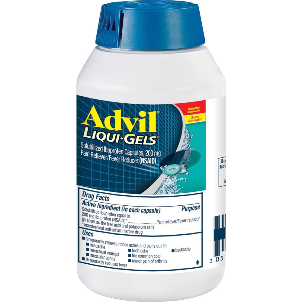 slide 10 of 10, Advil Pain Reliever/Fever Reducer Liqui-Gel Minis - Ibuprofen (NSAID) - 200ct, 200 ct