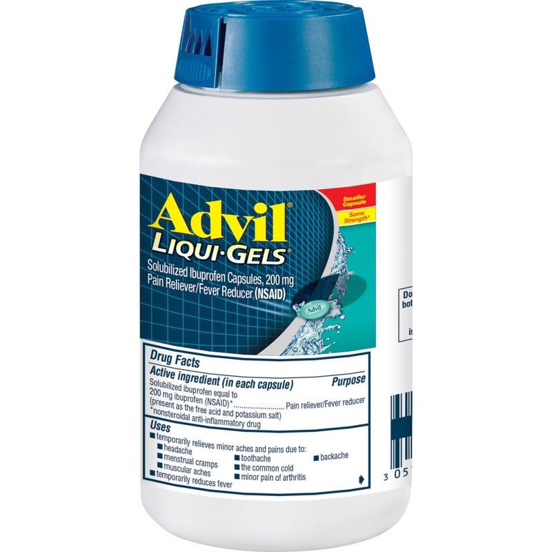 slide 9 of 10, Advil Pain Reliever/Fever Reducer Liqui-Gel Minis - Ibuprofen (NSAID) - 200ct, 200 ct