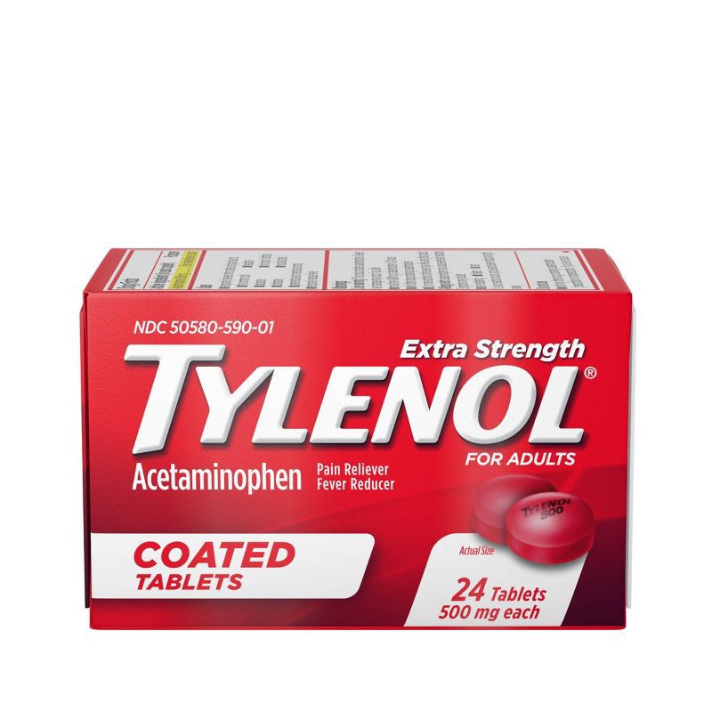 slide 2 of 7, Tylenol Extra Strength Coated Tablets - Acetaminophen - 24ct, 24 ct