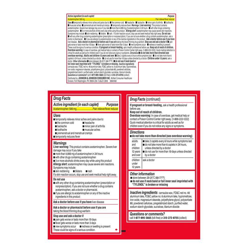 slide 7 of 10, Tylenol Extra Strength Coated Tablets - Acetaminophen - 100ct, 100 ct