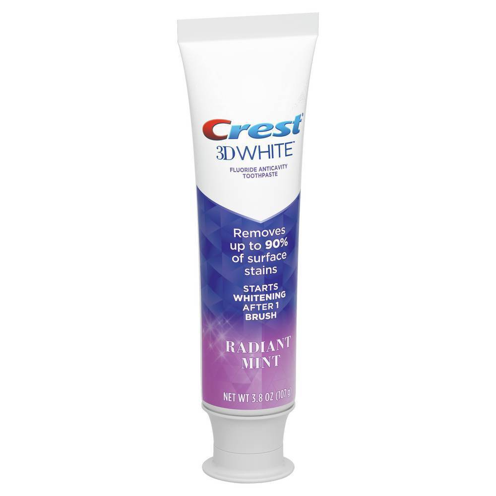 slide 4 of 7, Crest 3D White Radiant Mint, Teeth Whitening Toothpaste - 11.4oz/3pk, 11.4 oz