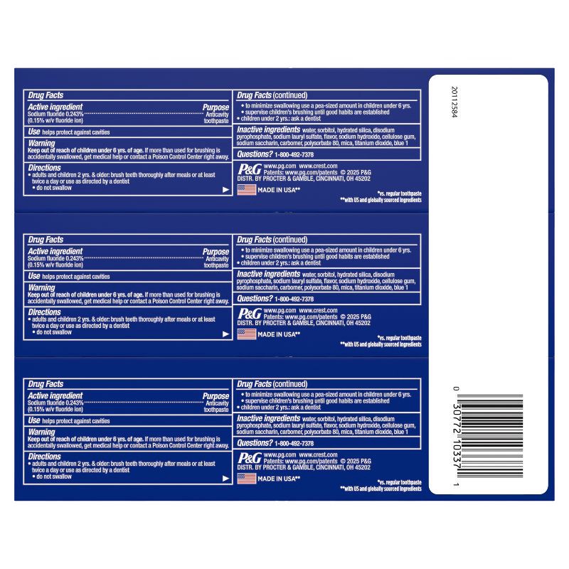 slide 9 of 10, Crest 3D White Advanced Teeth Whitening Toothpaste - Radiant Mint - 3.3oz/3pk, 3.3 oz, 3 ct