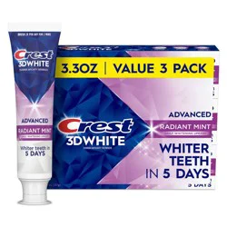 Crest 3D White Advanced Teeth Whitening Toothpaste - Radiant Mint - 3.3oz/3pk