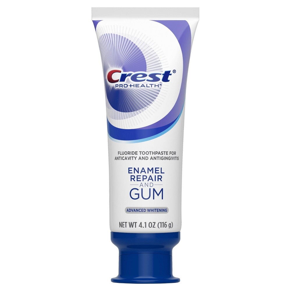 slide 2 of 6, Crest Gum & Enamel Repair Toothpaste for Gum Care Advanced Whitening, 4.1 oz