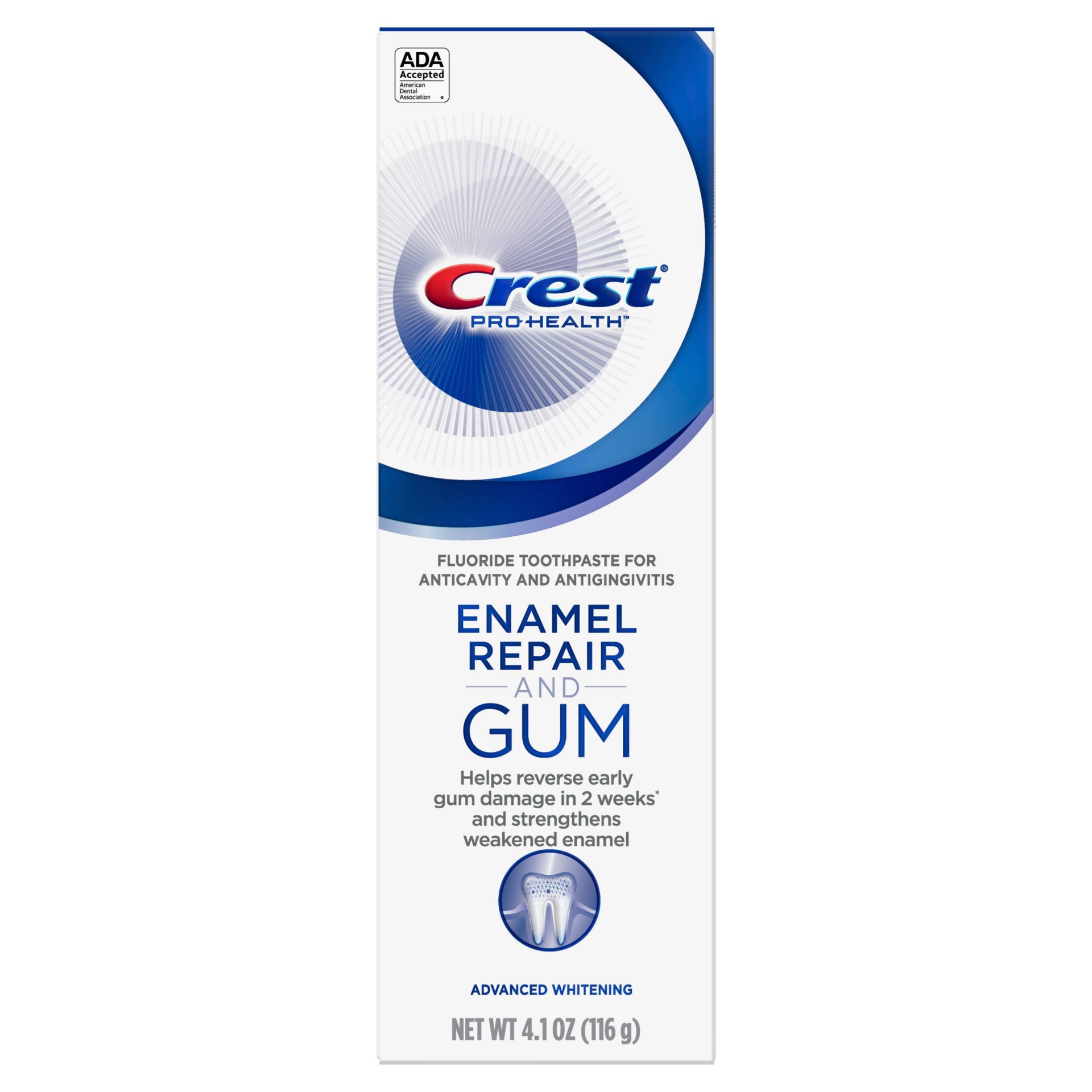 slide 1 of 6, Crest Gum & Enamel Repair Toothpaste for Gum Care Advanced Whitening, 4.1 oz
