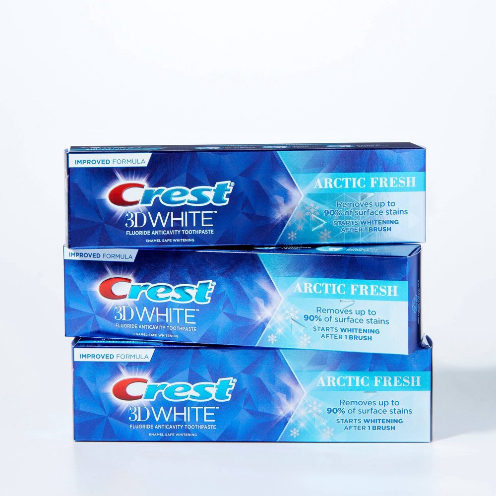 slide 6 of 6, Crest 3D White Arctic Fresh Teeth Whitening Toothpaste - 11.4oz/3pk, 11.4 oz