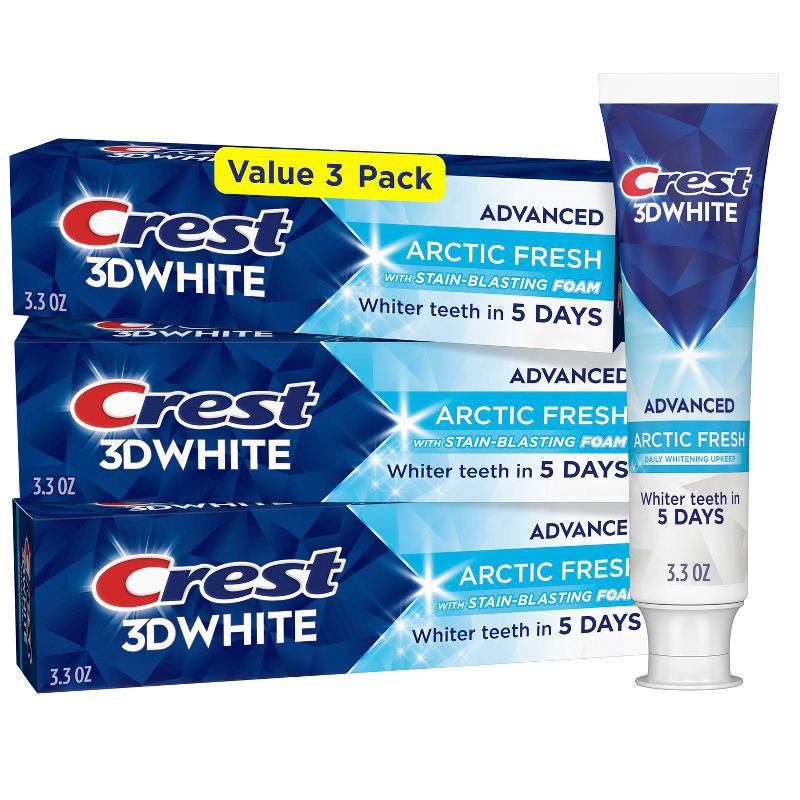 slide 11 of 11, Crest 3D White Advanced Teeth Whitening Toothpaste - Arctic Fresh - 3.3oz, 3.3 oz
