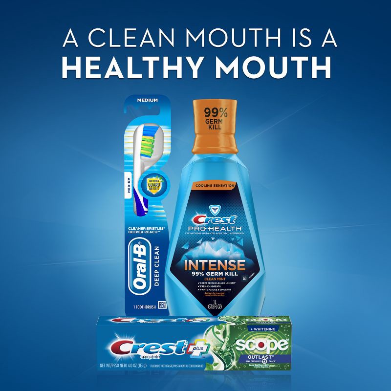 slide 6 of 9, Crest + Scope Outlast Complete Whitening Toothpaste, Min - 5.4oz/3pk, 3 ct; 5.4 oz