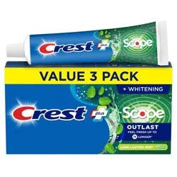 Crest + Scope Outlast Complete Whitening Toothpaste - Mint - 5.4oz/3pk