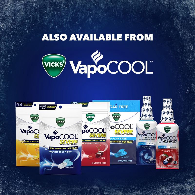 slide 12 of 12, Vicks VapoCOOL Severe Medicated Cough Drops - Menthol - 45ct, 45 ct