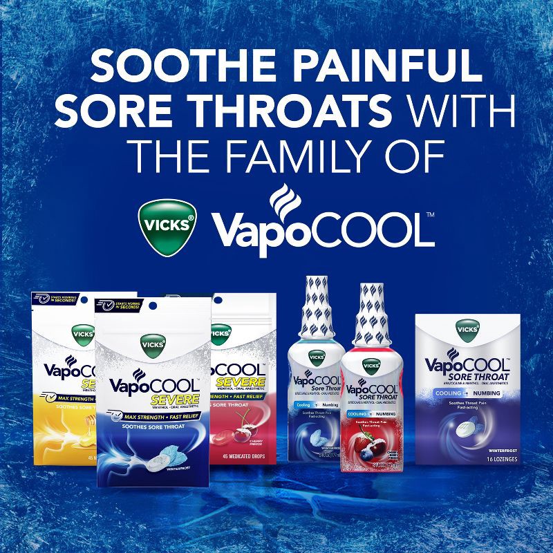 slide 7 of 10, Vicks VapoCOOL Severe Medicated Cough Drops - Menthol - 45ct, 45 ct